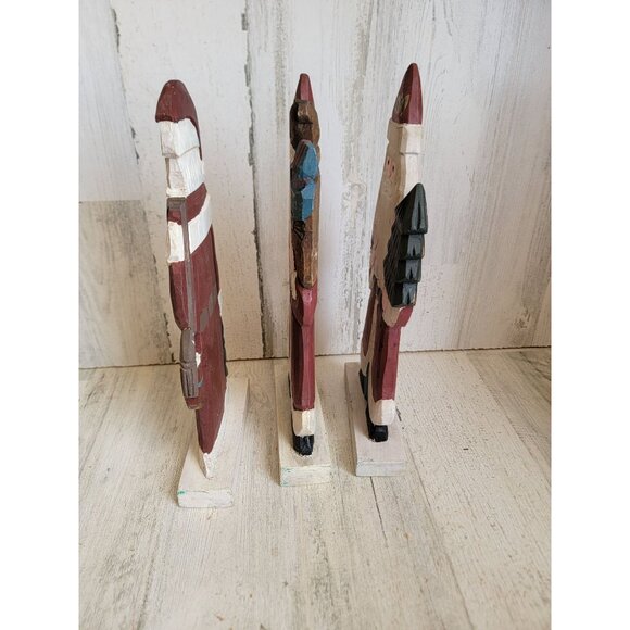 Wooden Santa Claus set tree toy sack figure Xmas decor - Picture 7 of 10